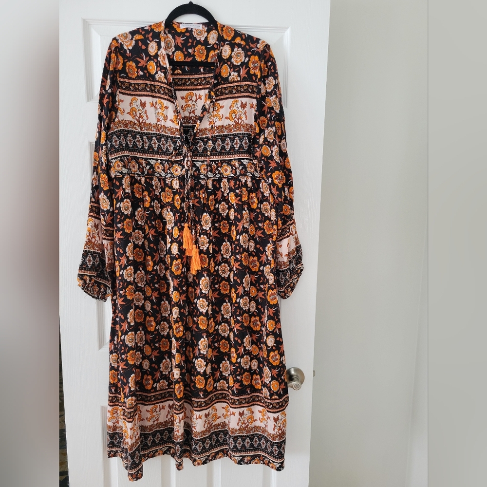 R. Vivimos Floral Bohemian Maxi Dress